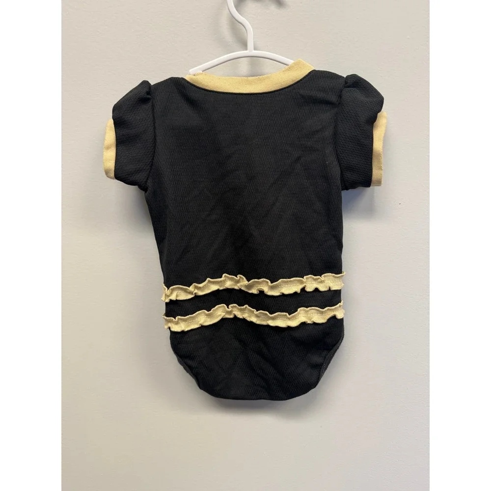 NFL Team Apparel New Orleans Saints Baby Bodysuit Black Gold 3-6 Months Ruffles